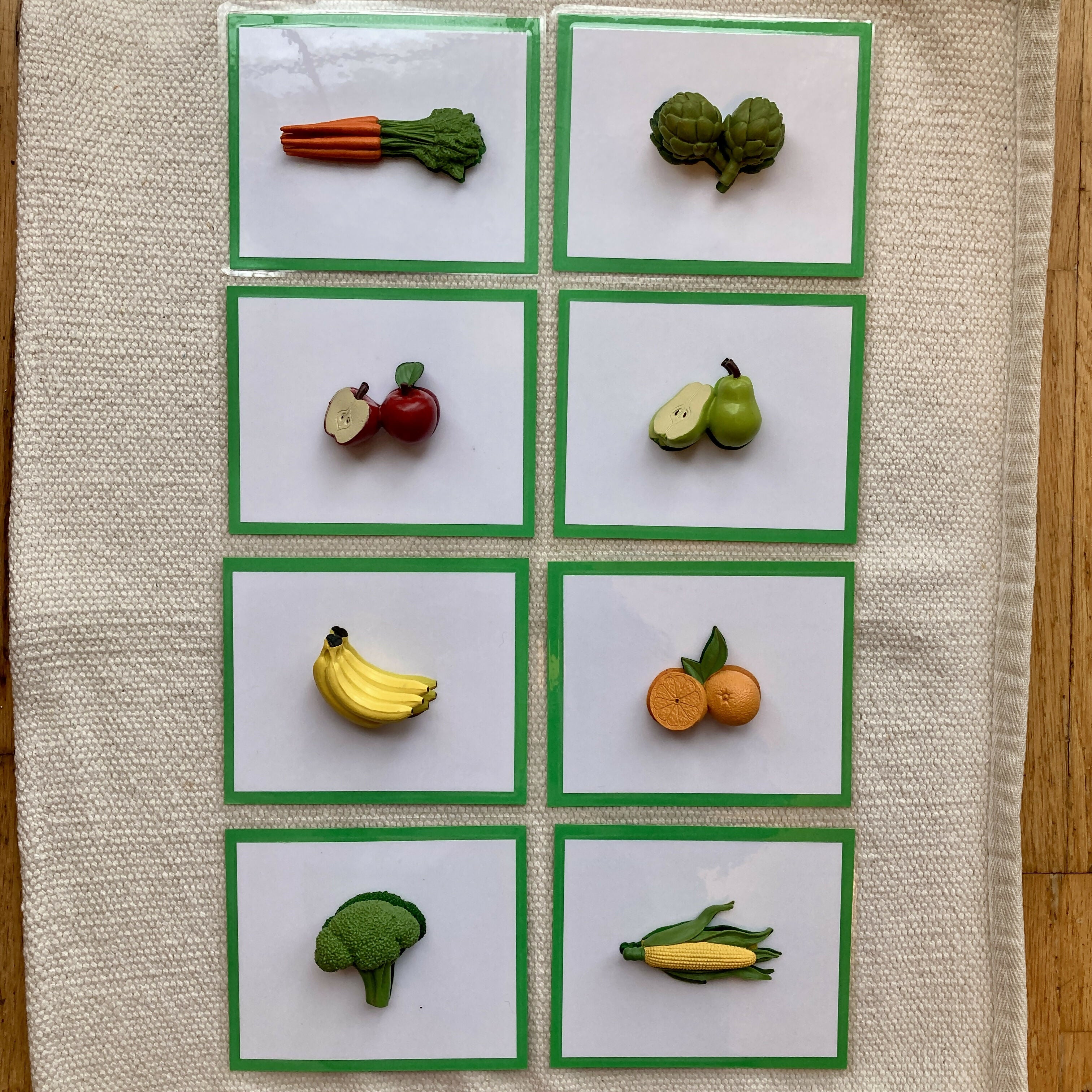 Exact Matching Language Objects and Digital PDF Cards - Fruits & Vegetables - Montessori Toddler Activity for Vocabulary development