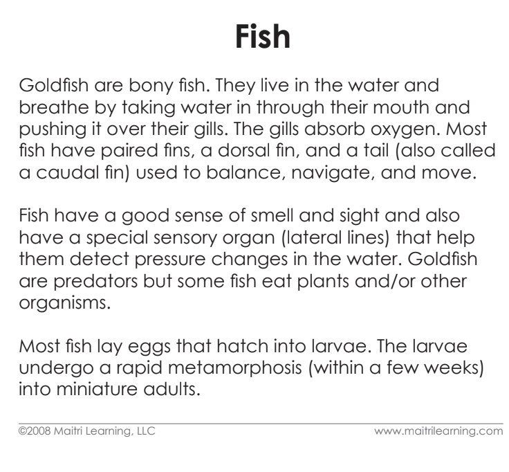 Parts of the Fish Book & Card Set