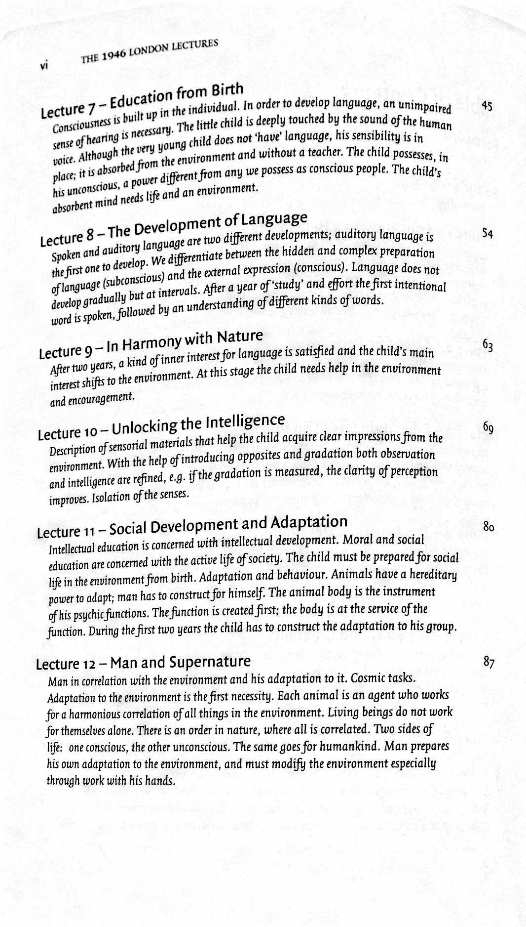 The 1946 London Lectures of Maria Montessori