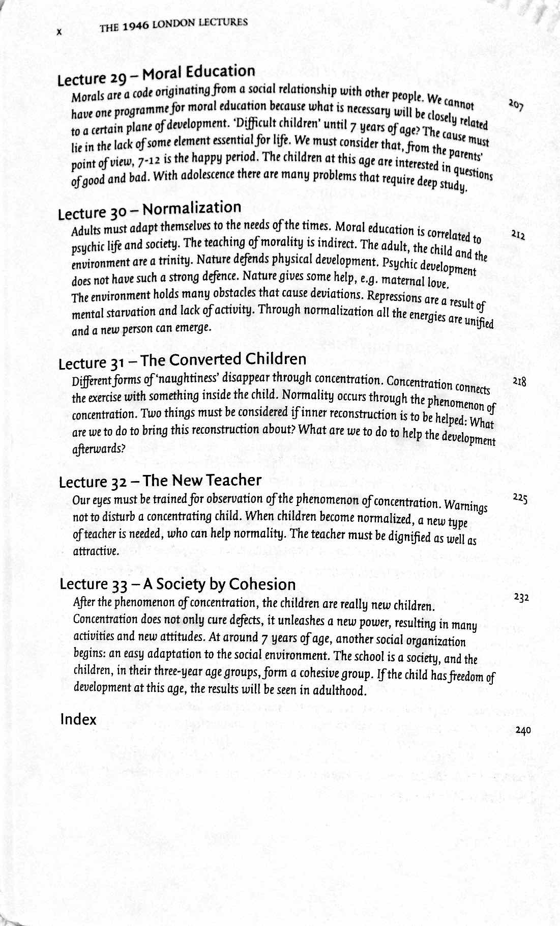 The 1946 London Lectures of Maria Montessori