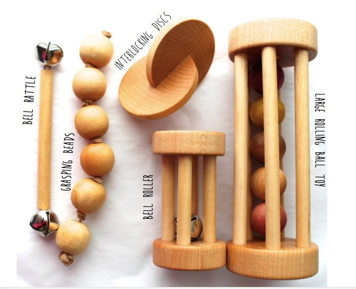 Baby Shower Gift Set - Five Pack of Montessori Materials, Montessori Shelf Items