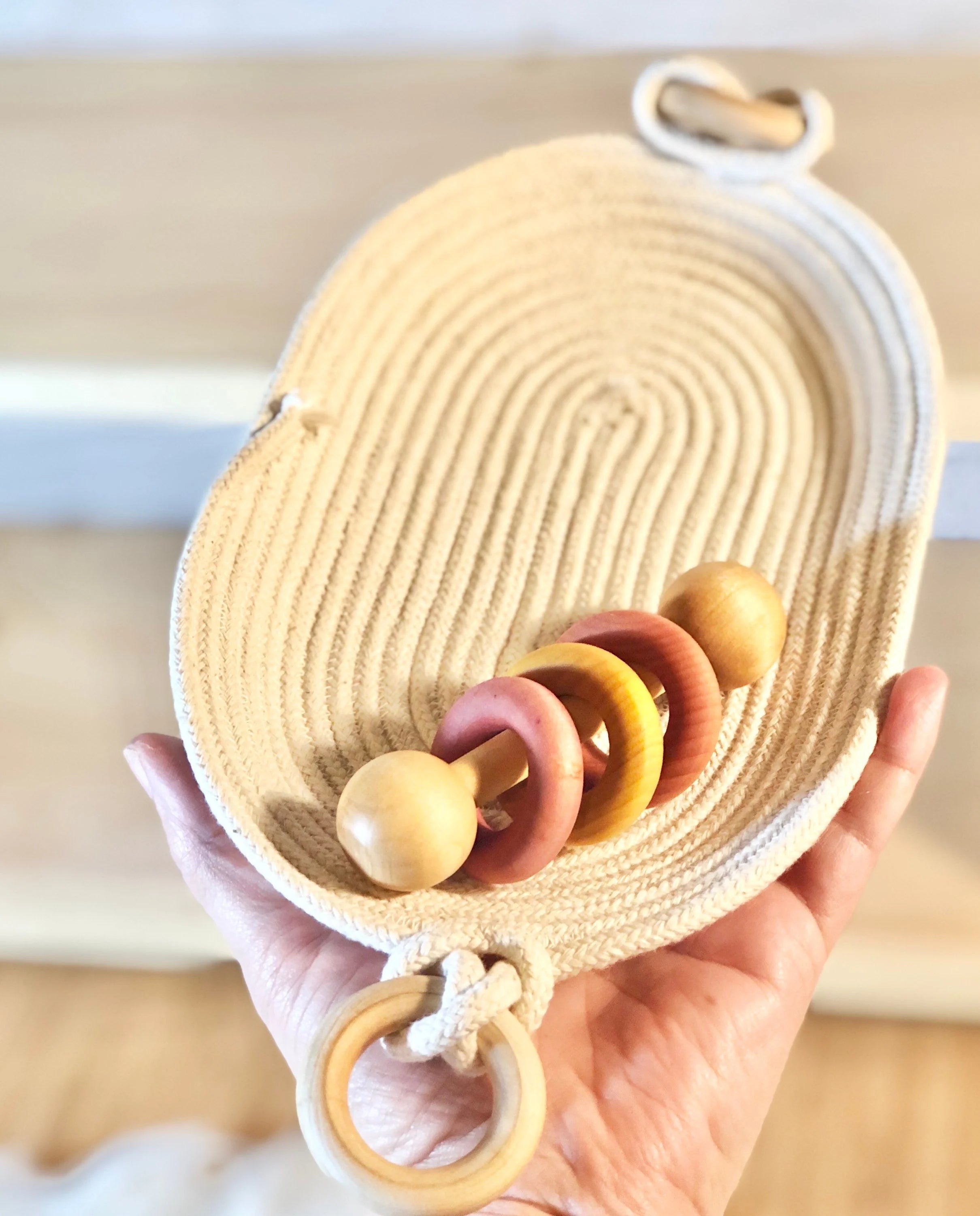 Essential Montessori Classic Wooden Ring Shaker