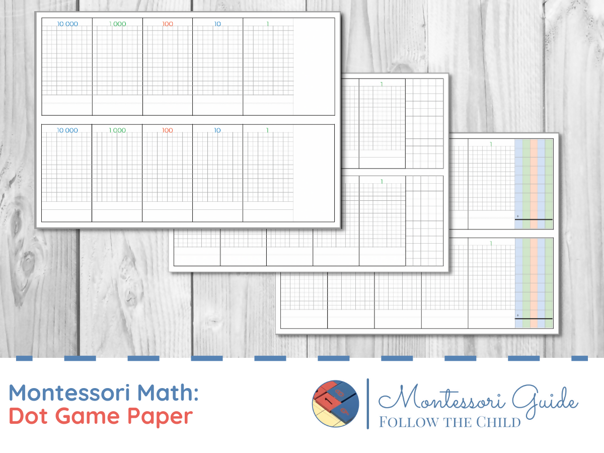 Montessori Dot Game Paper Bundle