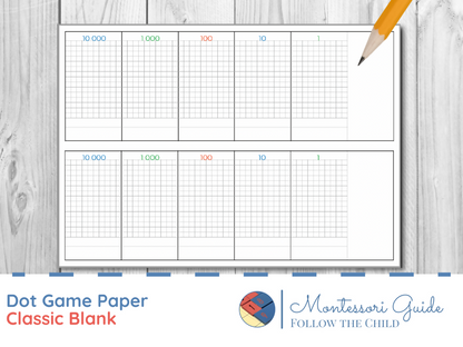 Montessori Dot Game Paper Bundle