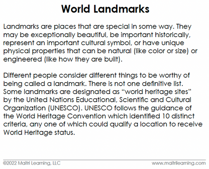 World Landmarks 3-Part Reading