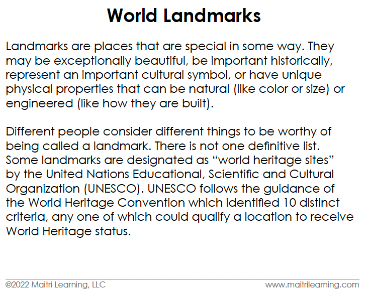 World Landmarks 3-Part Reading