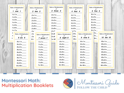 Montessori Multiplication Booklets