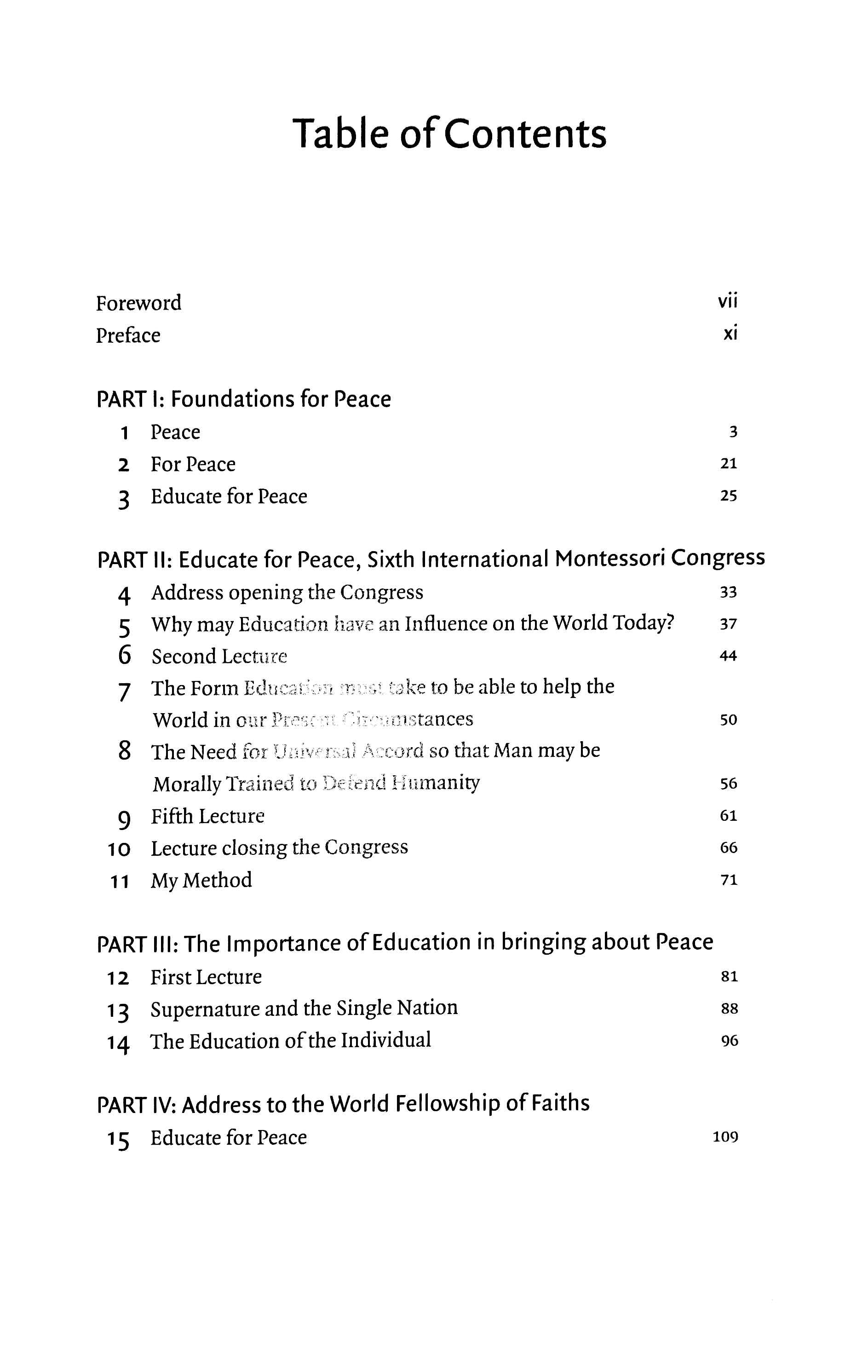 Education and Peace