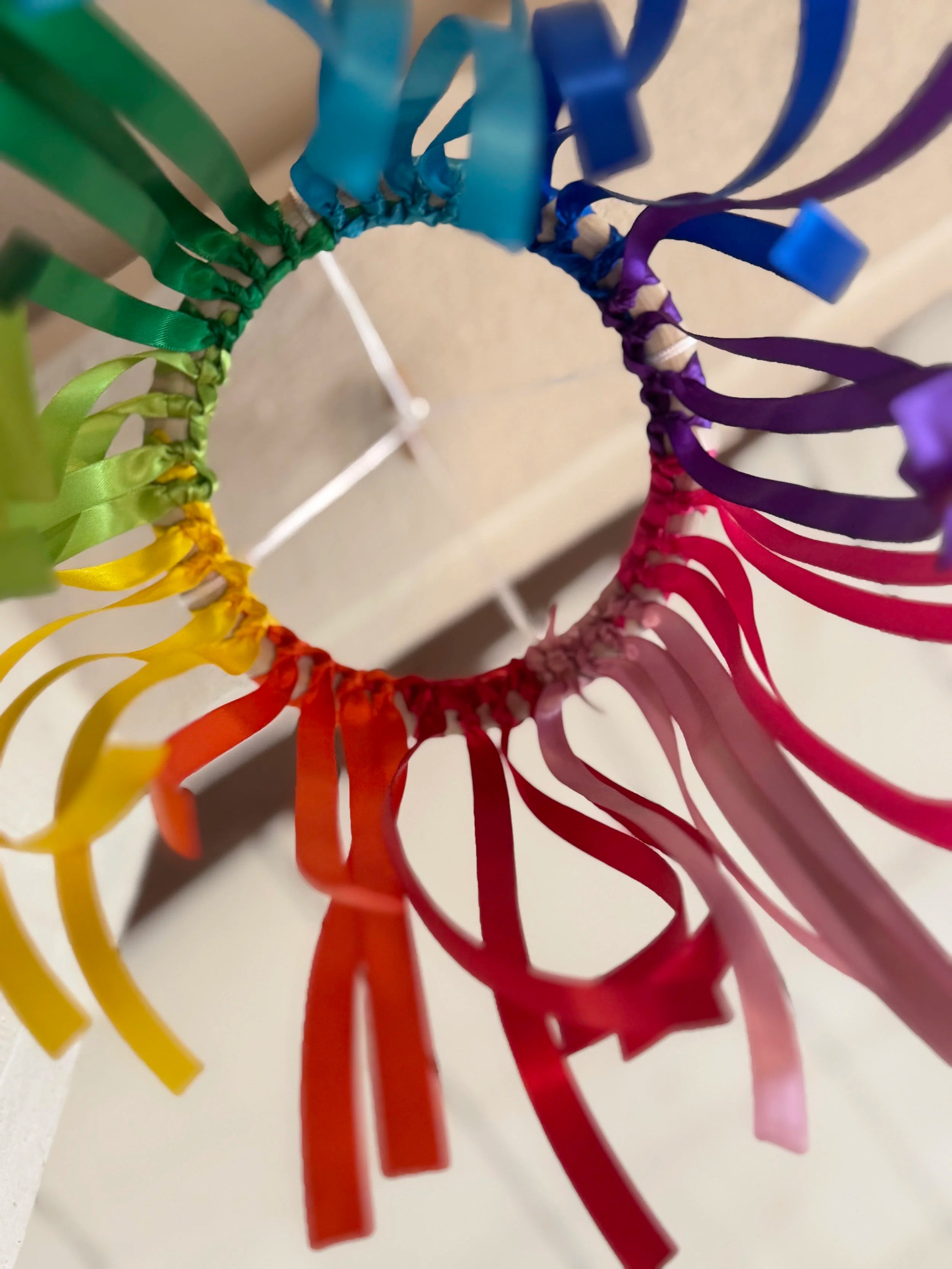 Tactile Rainbow Ribbon Mobile