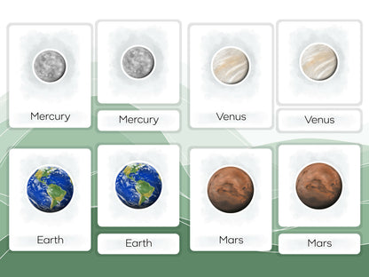 Nomenclature Cards Set - Illustrated Planets