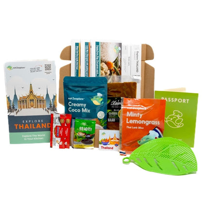 Thai box with spices and learning material
