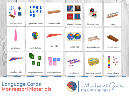 Montessori Material Cards (Classroom Language Cards)