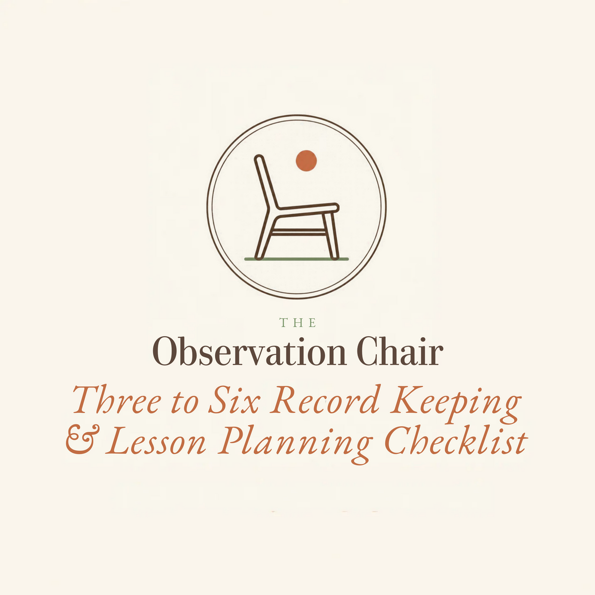 Three to Six Record Keeping and Lesson Planning Checklist, Editable Excel Template.