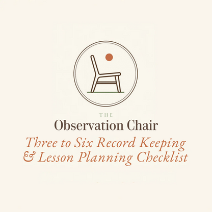 Three to Six Record Keeping and Lesson Planning Checklist, Editable Excel Template.
