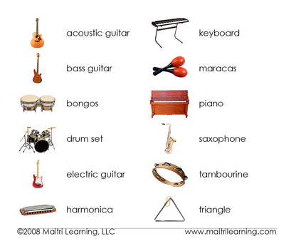 Popular Musical Instruments Vocabulary