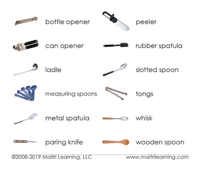 French Utensils 3-Part Reading