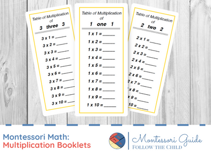 Montessori Multiplication Booklets
