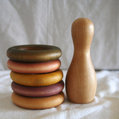 Wooden Bowling Pin Stacker (Small) - Learning Game and Shelf Material