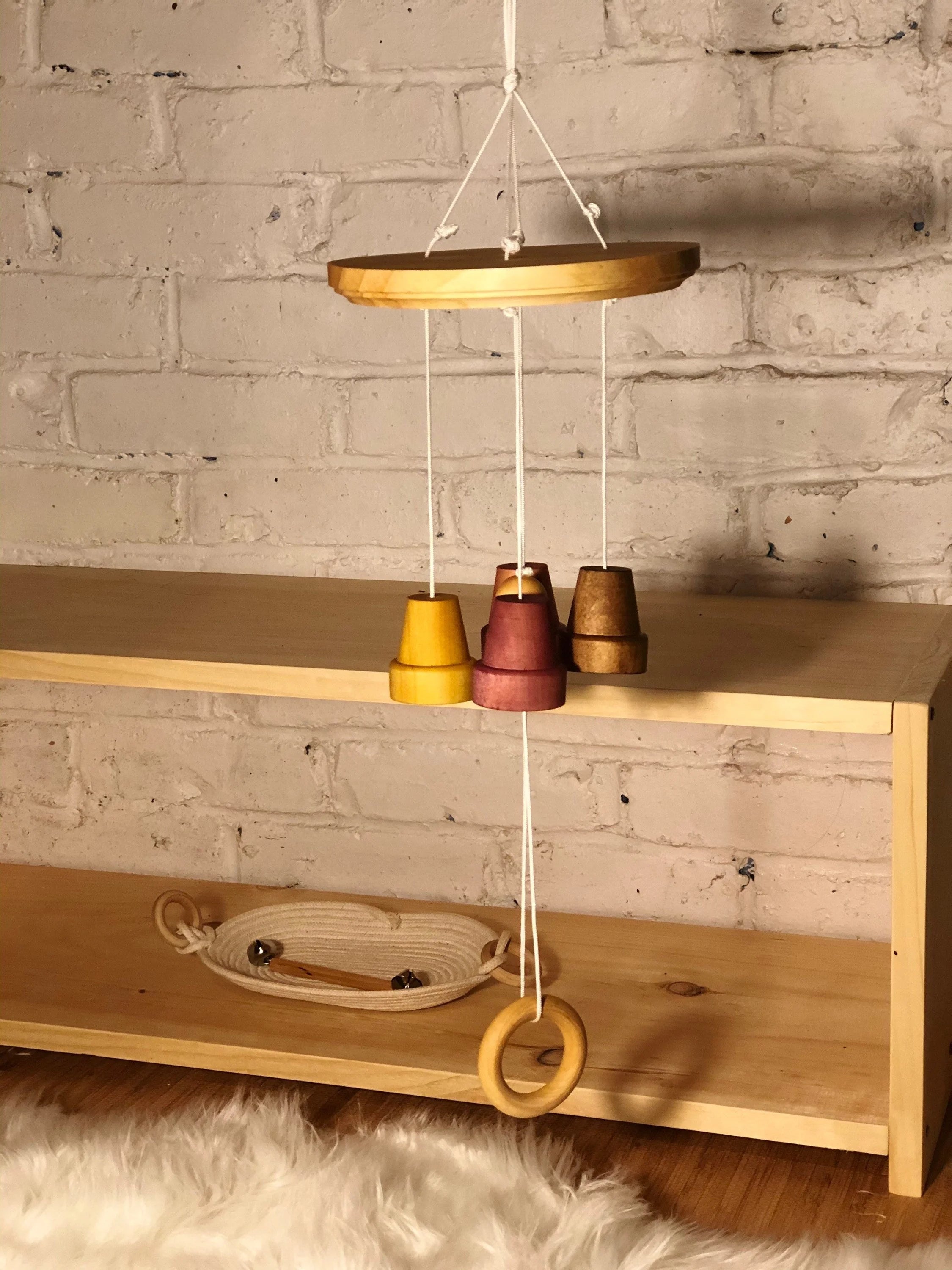 Wooden Bell Chimes Mobile (Please read item description!)
