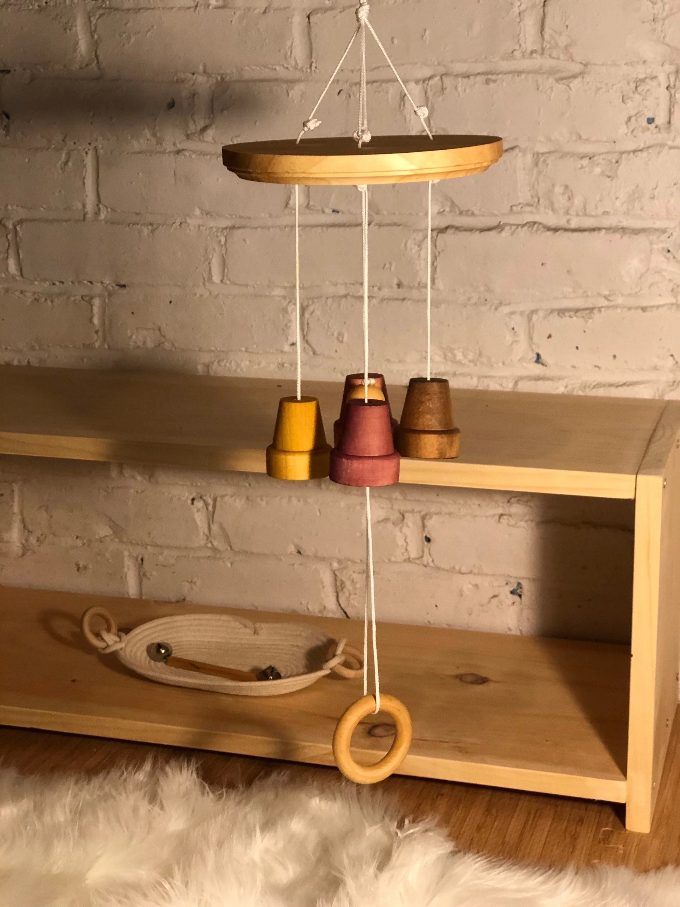 Wooden Bell Chimes Mobile (Please read item description!)