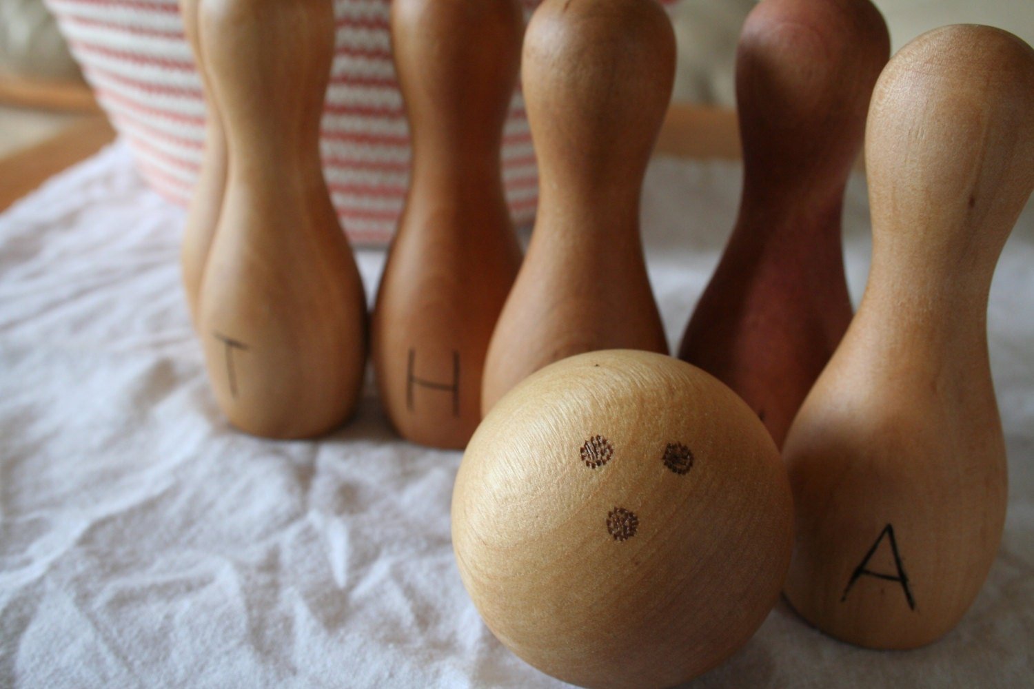 Personalized Wood Bowling Pin Set