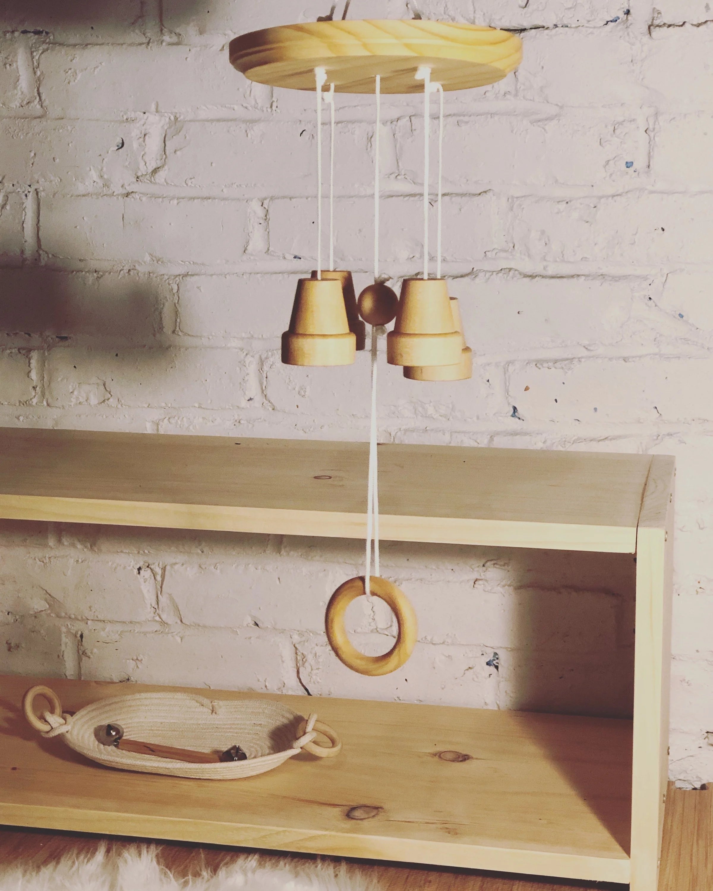 Wooden Bell Chimes Mobile (Please read item description!)