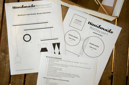 Munari Mobile Kit - Montessori Infant Mobile Kit + Pattern and Instructions