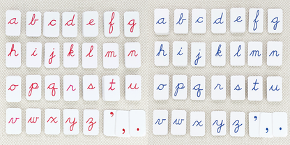 Blue Cursive Movable Alphabet