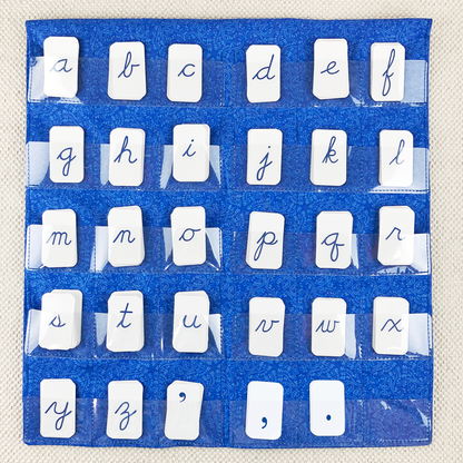 Blue Cursive Movable Alphabet