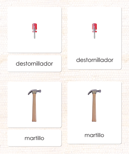 Spanish The Child's Tools 3-Part Cards