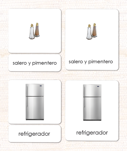 Spanish In the Kitchen 3-Part Cards