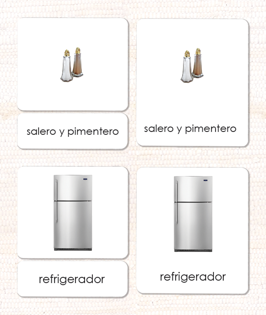 Spanish In the Kitchen 3-Part Cards
