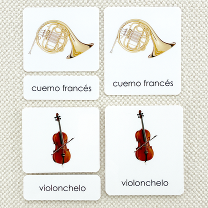 Spanish Orchestral Instruments 3-Part Cards