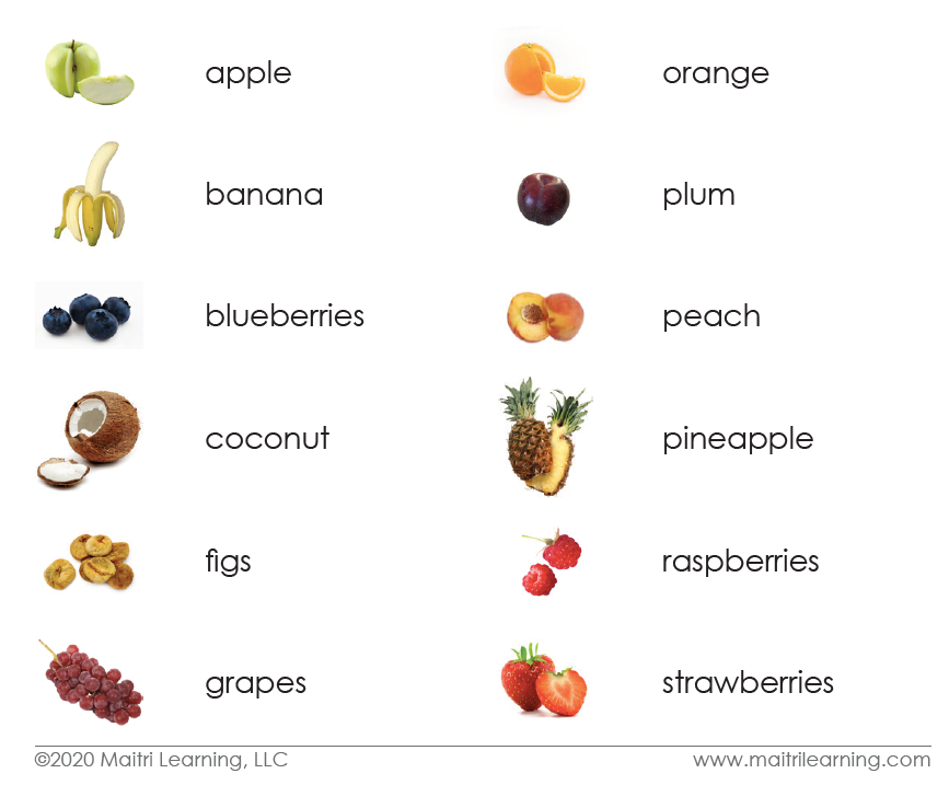 Fruit Toddler Cards